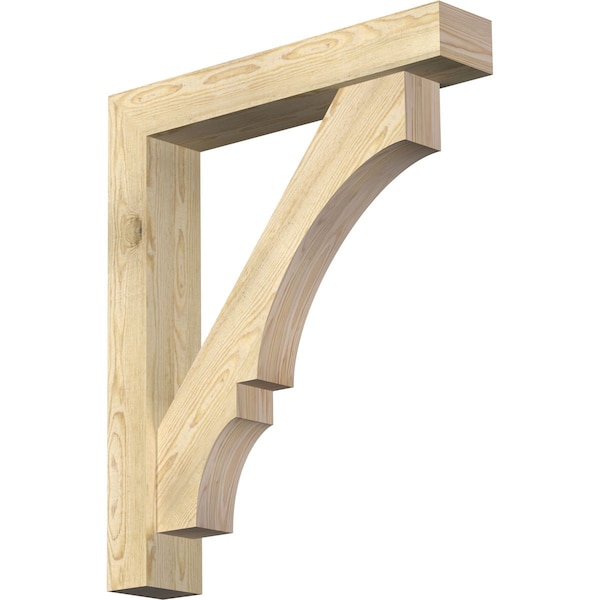 Ekena Millwork Balboa Block Rough Sawn Bracket w/ Offset Brace, Douglas Fir, 6"W x 32"D x 38"H BKT0604X32X38BOA05RDF - main